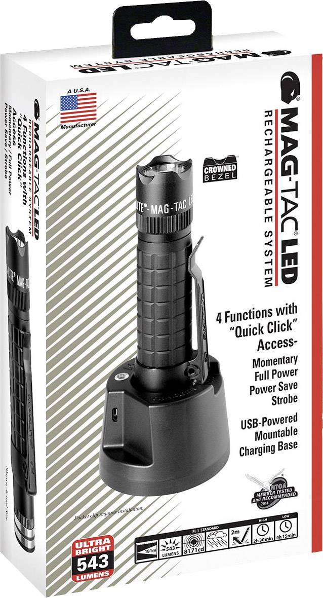 MAGLITE - TRM4RA4 - Taktische Taschenlampe - Schwarz - Aluminium - Tasten - 2 m