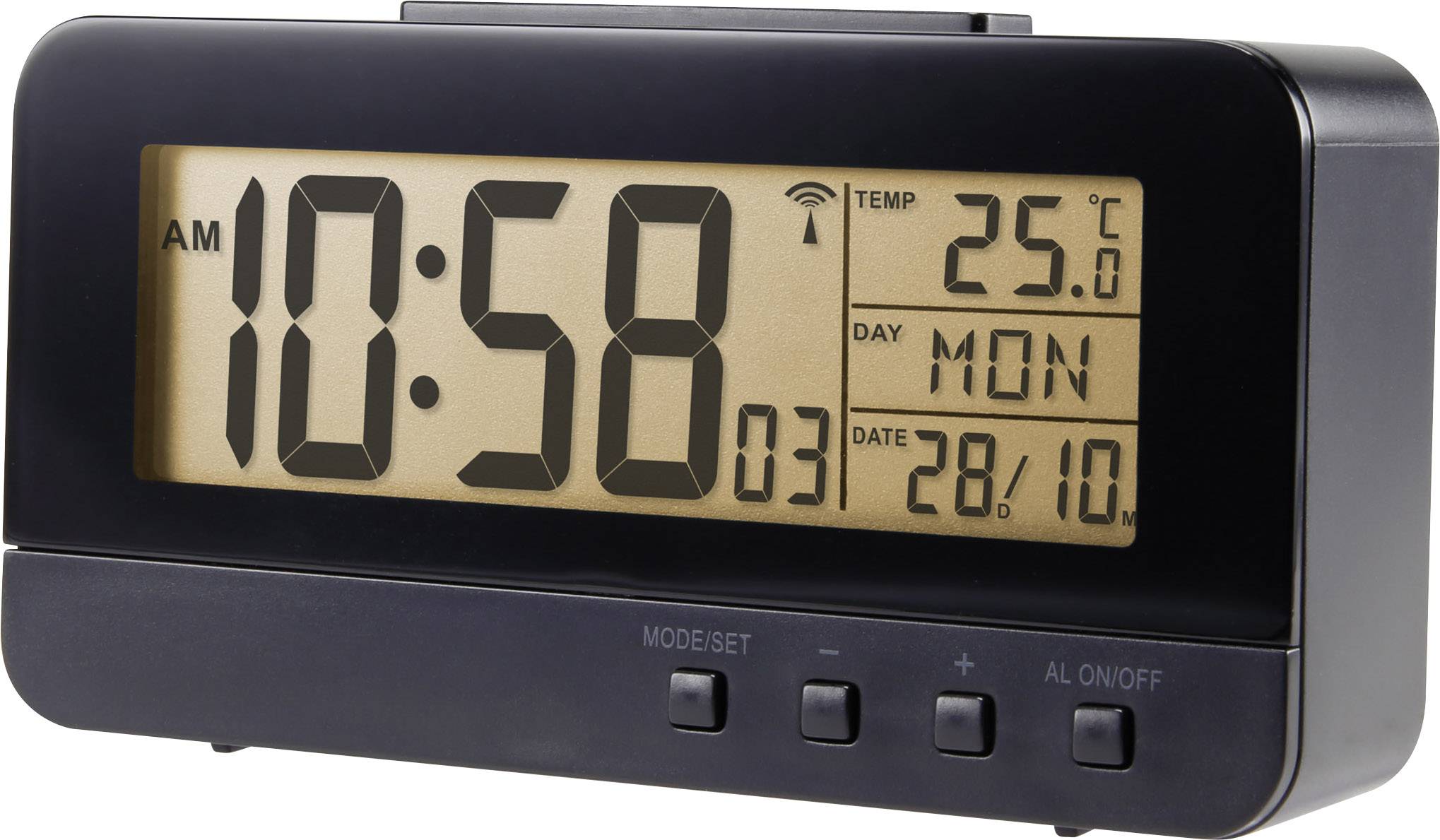 Renkforce KW-9281 Funk Wecker Schwarz Alarmzeiten 1