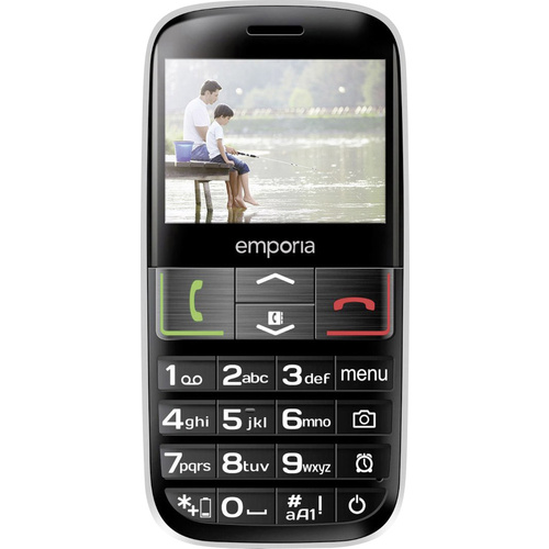 Téléphone portable pour séniors Emporia Euphoria avec station de charge, Touche SOS noir