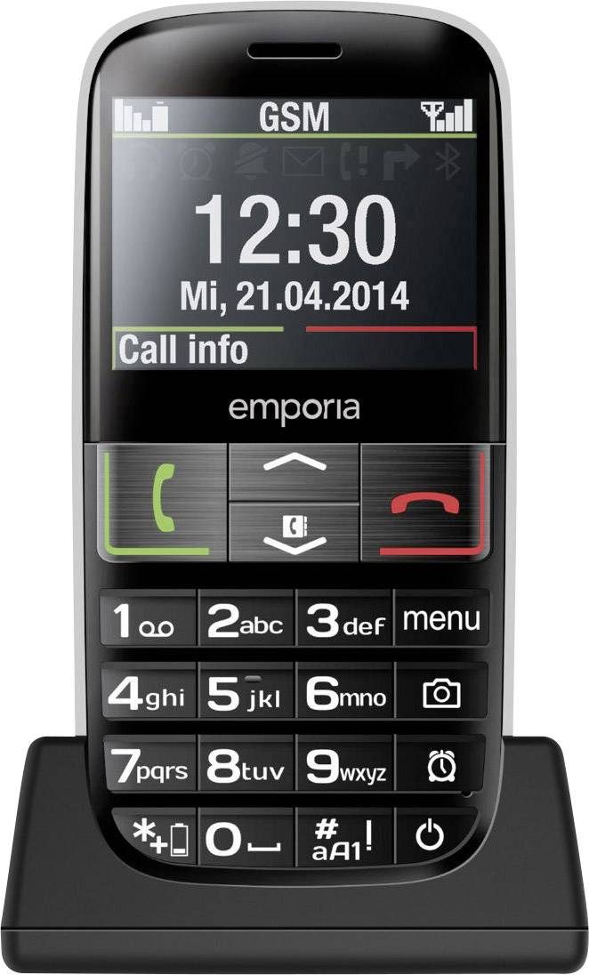 Emporia Euphoria Senioren-Handy mit Ladestation, SOS Taste Schwarz