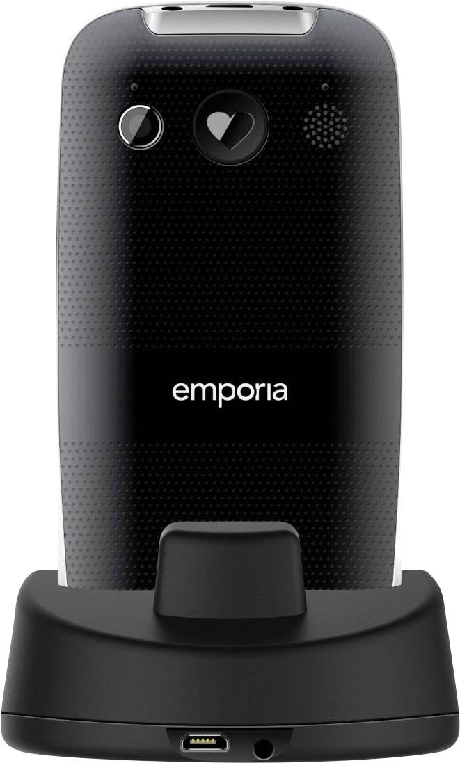 Emporia Euphoria Senioren-Handy mit Ladestation, SOS Taste Schwarz