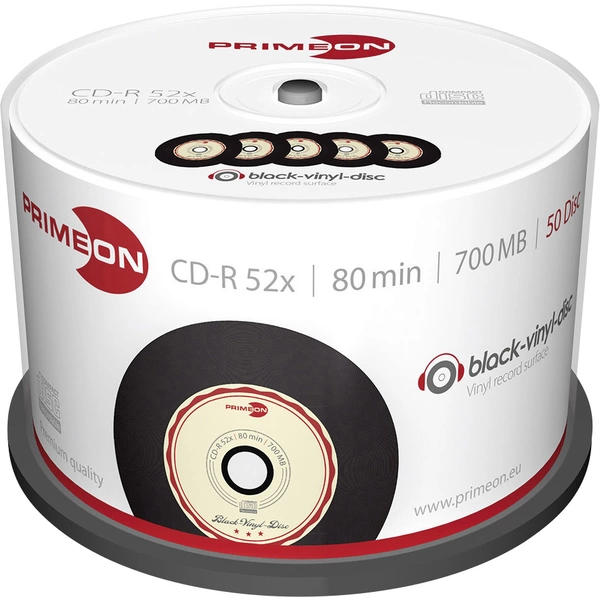 Primeon 2761108 CD-R 80 Rohling 700 MB 50 St. Spindel Vinyl Primeon 2761108 CD-R 80 Rohling 700 MB 50 St. Spindel Vinyl