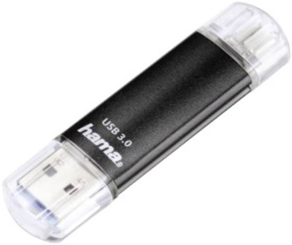 Hama FlashPen "Laeta Twin" USB-Zusatzspeicher Smartphone/Tablet Schwarz 128 GB USB 3.2 Gen 1 (USB 3.0), Micro USB 2.0