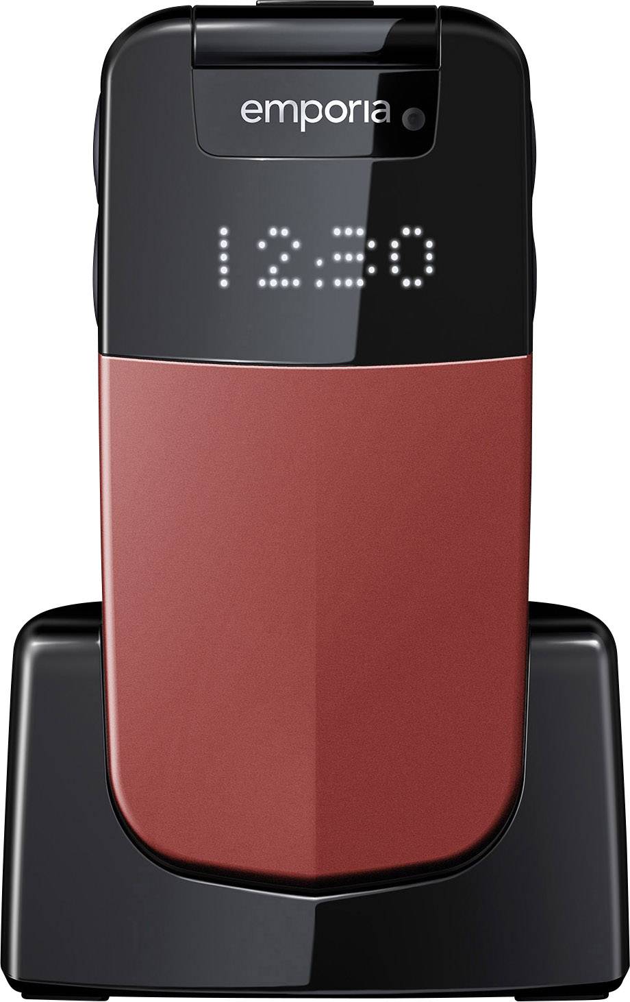 Emporia Glam Senioren-Klapp-Handy mit Ladestation, SOS Taste Rot