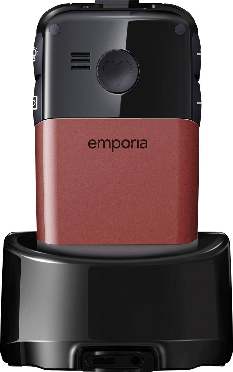 Emporia Glam Senioren-Klapp-Handy mit Ladestation, SOS Taste Rot