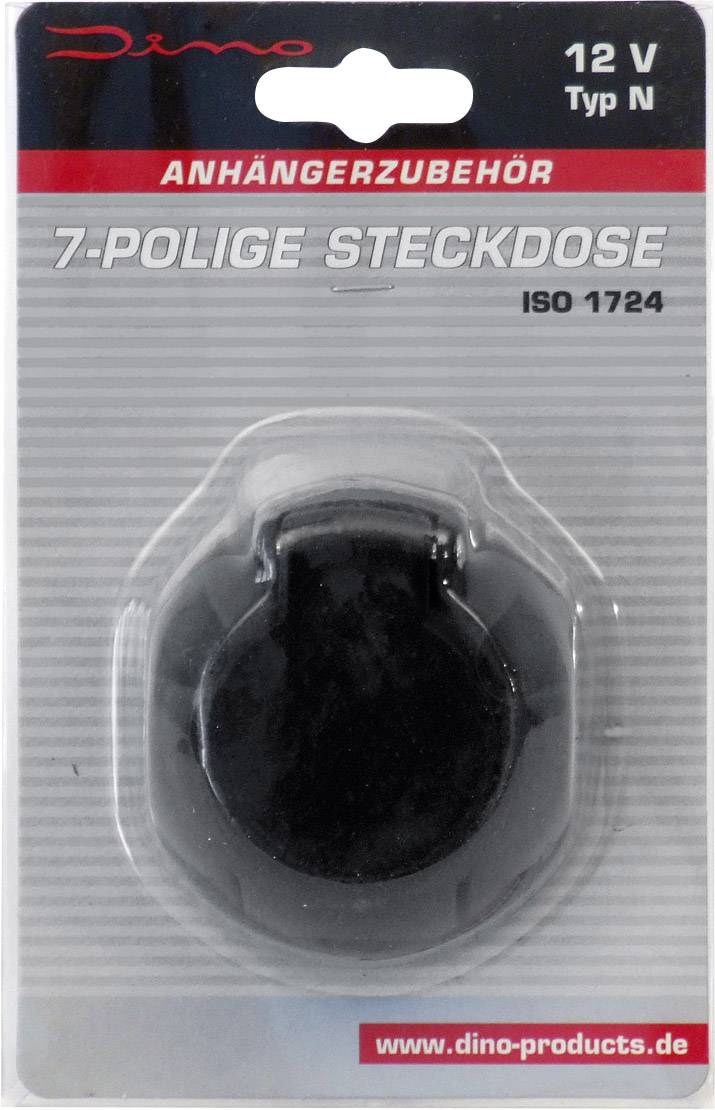 DINO 130086 Anhänger-Steckdose [Steckdose 7polig - Stecker 7polig] ABS Kunststoff