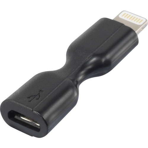 Renkforce Ladekabel/Datenkabel [1x Apple Lightning-Stecker - 1x USB 2.0 Buchse Micro-B] Schwarz