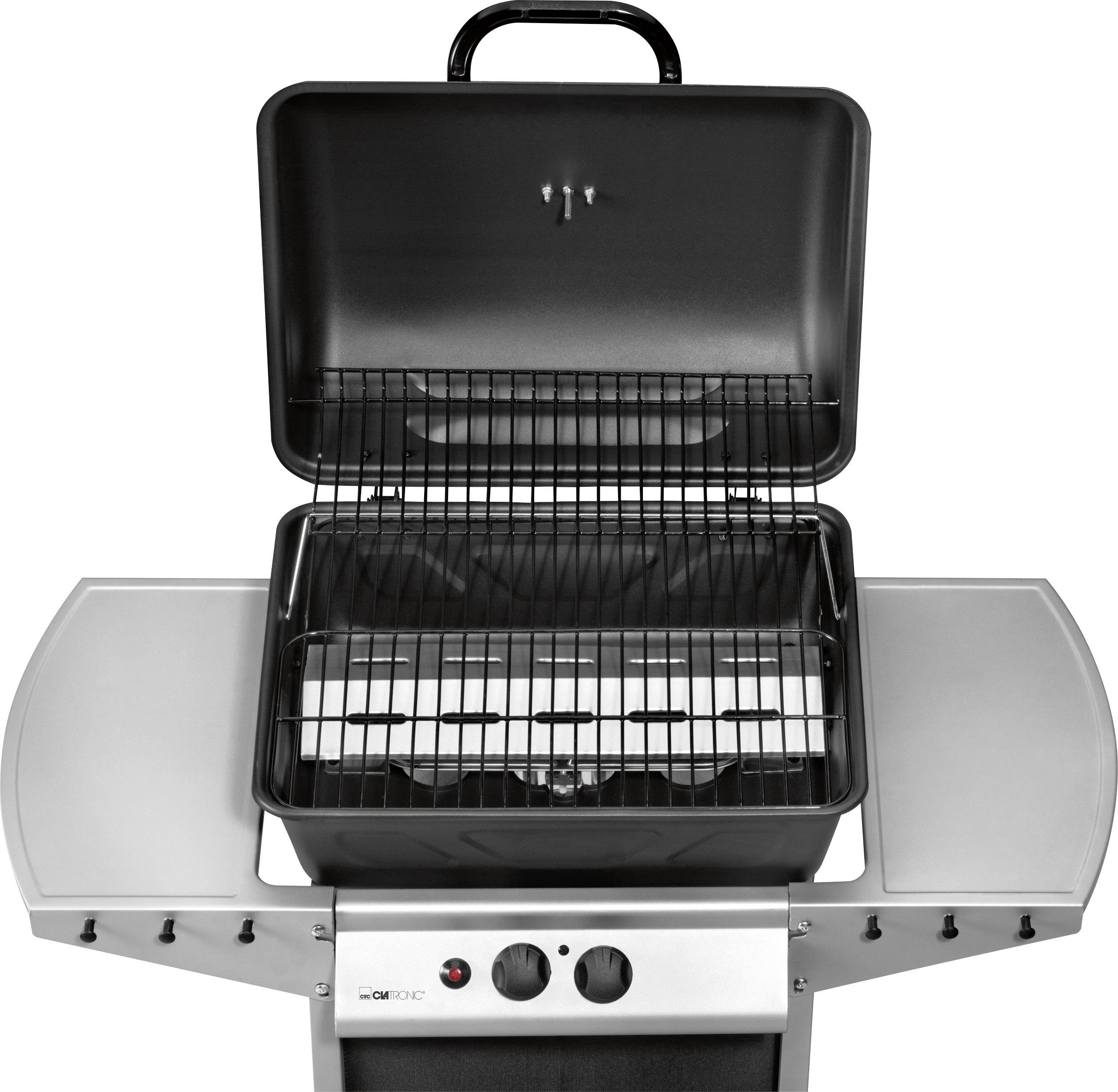 Clatronic GG3590 Grillwagen Gas-Grill 2 Brenner Edelstahl