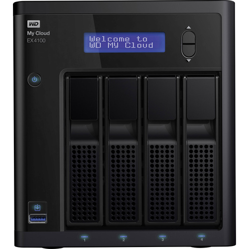 WD My Cloud™ EX4100 NAS-Server 32 TB 4 Bay bestückt mit WD Red™, Integriertes Display WDBWZE0320KBK-EESN