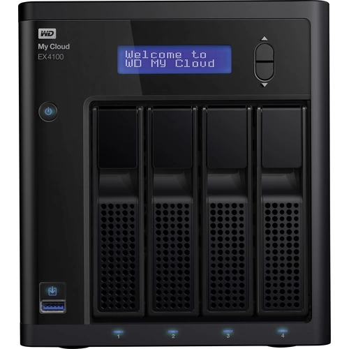 WD My Cloud™ EX4100 NAS-Server 8 TB 4 Bay bestückt mit WD Red™, Integriertes Display, Business Cloud WDBWZE0080KBK-EESN WD My Cloud™ EX4100 NAS-Server 8 TB 4 Bay bestückt mit WD Red™, Integriertes Display, Business Cloud WDBWZE0080KBK-EESN