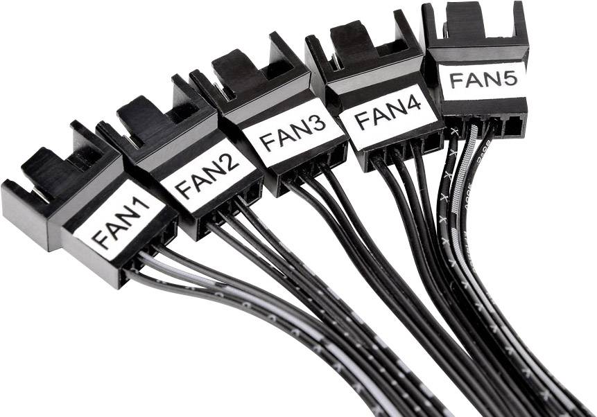 Thermaltake AC-010-B51NAN-A1 PC Lüftersteuerung 13,32 cm (5.25 Zoll) Anzahl Kanäle: 5 inkl. Touchscreen, inkl. Temperatur-Sensor