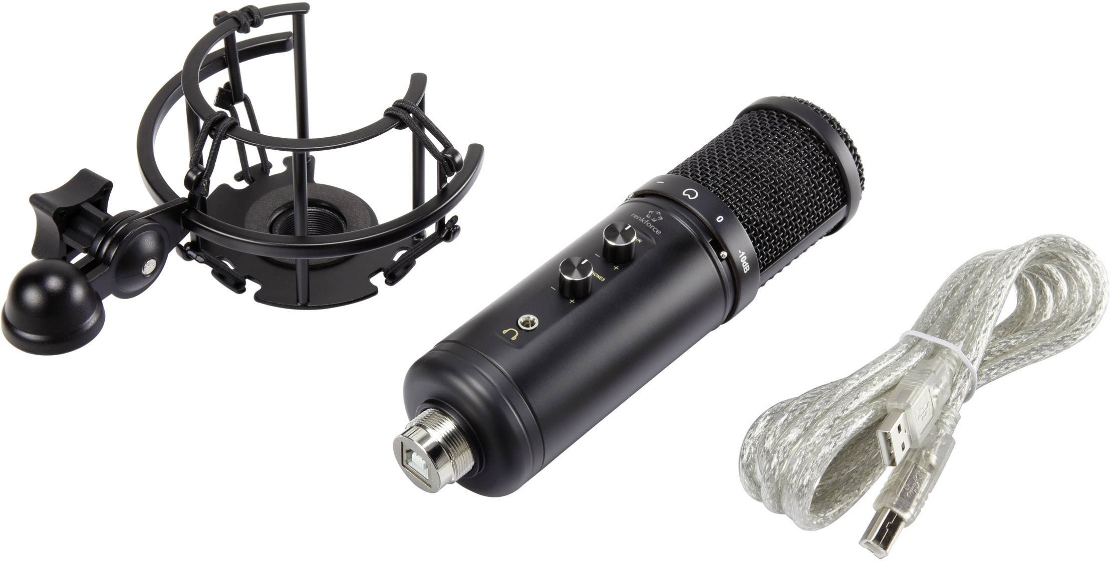 Renkforce ST-60 USB USB-Studiomikrofon inkl Spinne, inkl. Kabel