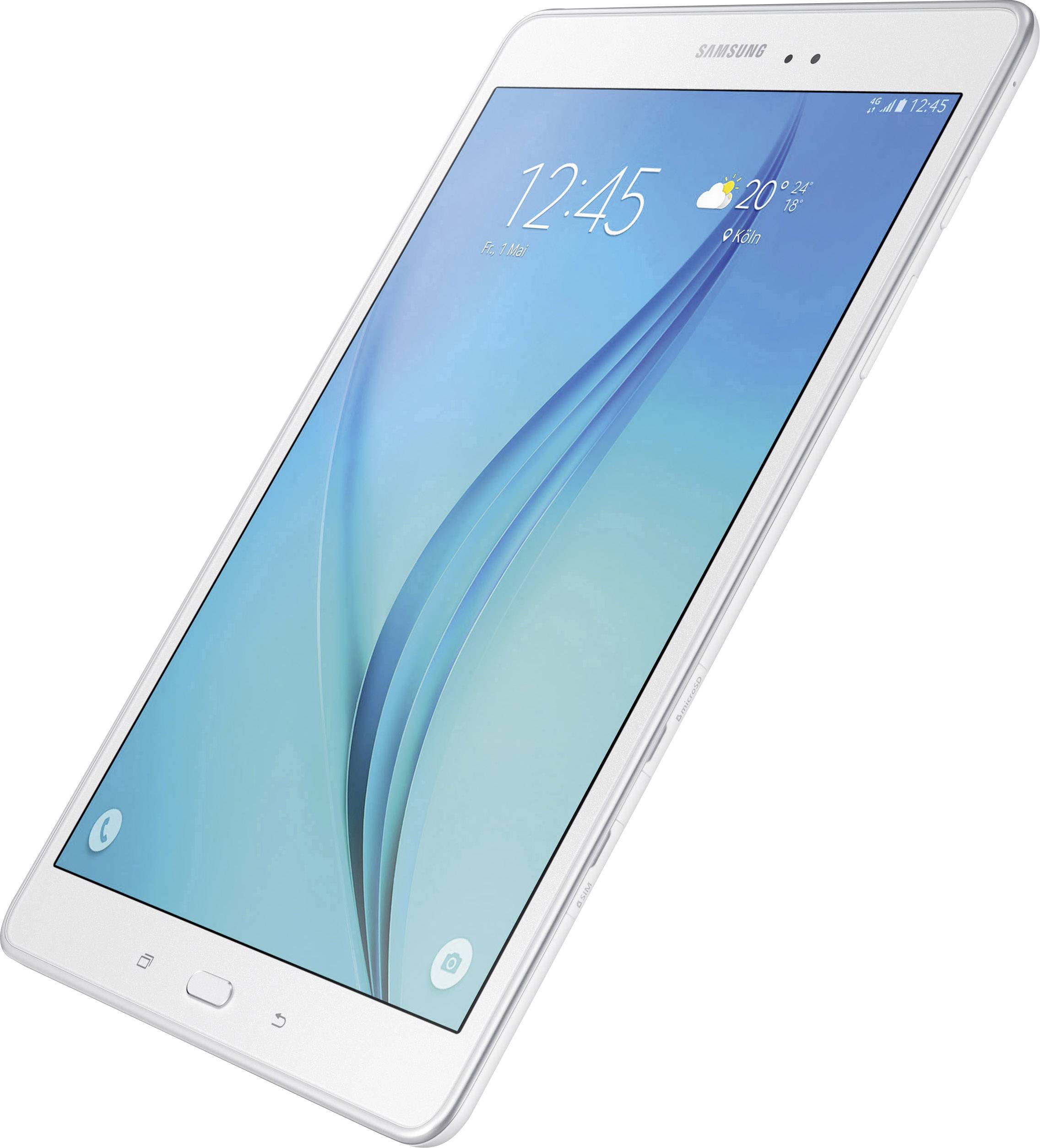 Samsung WiFi, GSM/2G, UMTS/3G, LTE/4G 16 GB Weiß Android-Tablet 24.6 cm (9.7 Zoll) 1.2 GHz Qualcomm® Snapdragon Android™ 5.0 Lollipop 1024 x 768