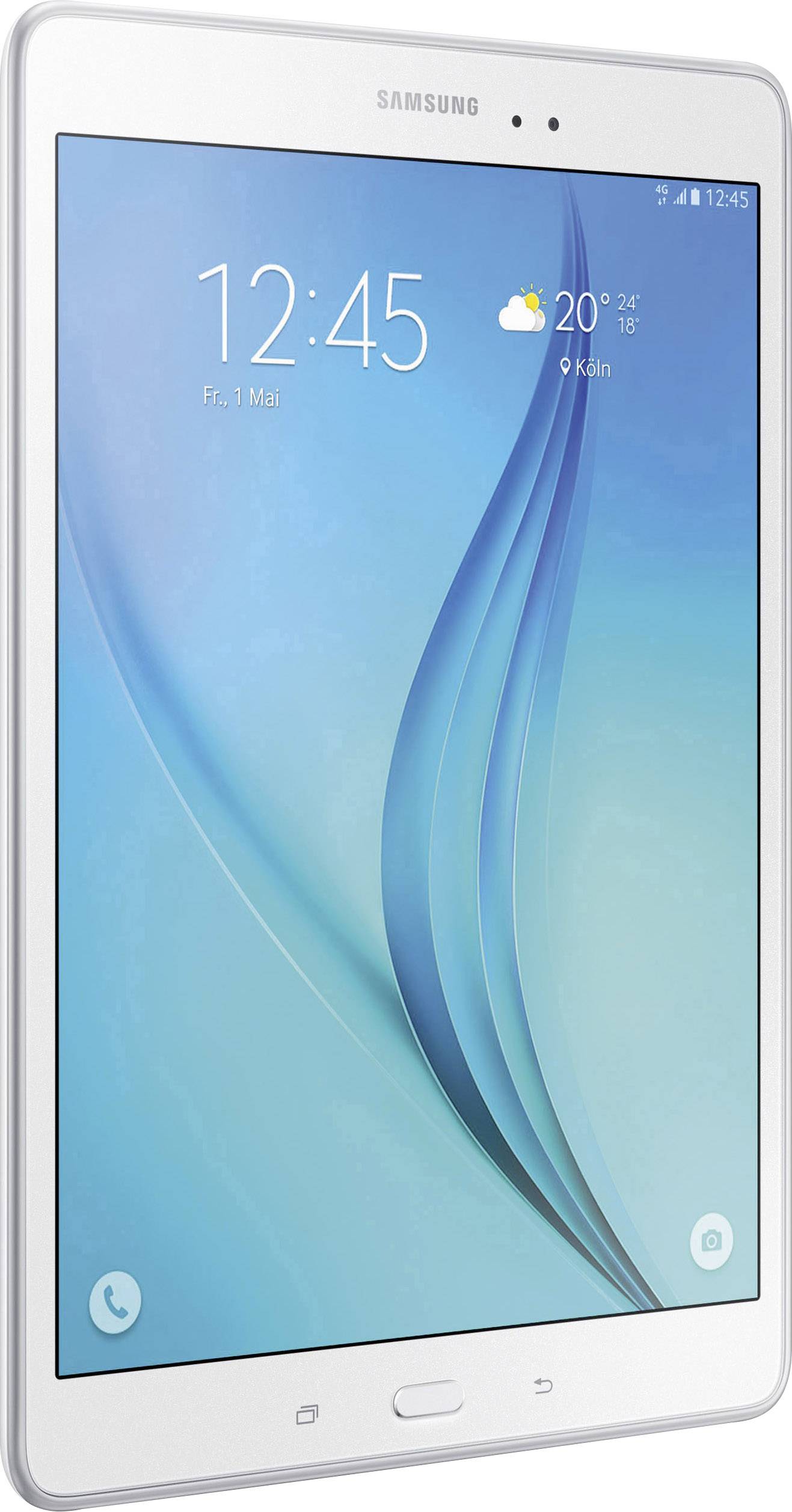 Samsung WiFi, GSM/2G, UMTS/3G, LTE/4G 16 GB Weiß Android-Tablet 24.6 cm (9.7 Zoll) 1.2 GHz Qualcomm® Snapdragon Android™ 5.0 Lollipop 1024 x 768