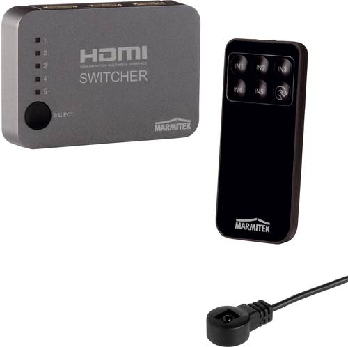 Connect 350 UHD 5 Port HDMI-Switch mit Fernbedienung, 3D-Wiedergabe möglich 3840 x 2160 Pi