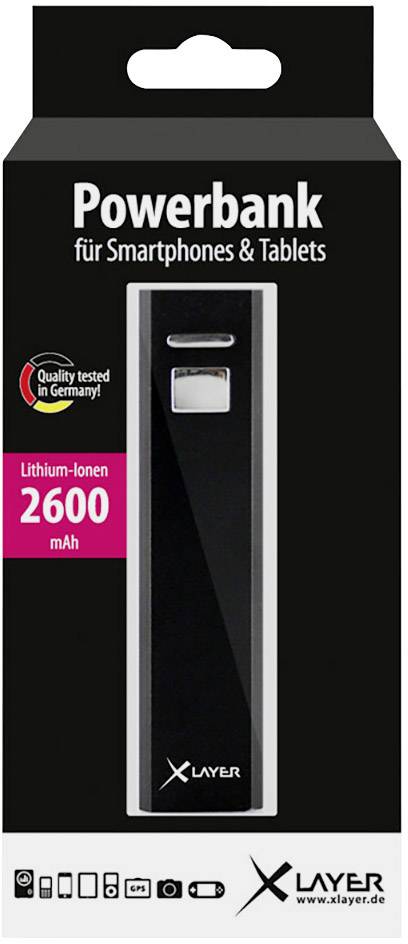 Xlayer 2600 Powerbank 2600 mAh  Li-Ion  Schwarz