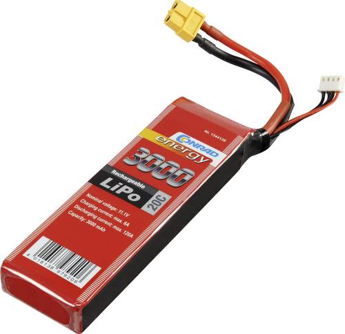 Modellbau-Akkupack (LiPo) 11.1V 3000 mAh Zellen-Zahl: 3 20 C Softcase XT60