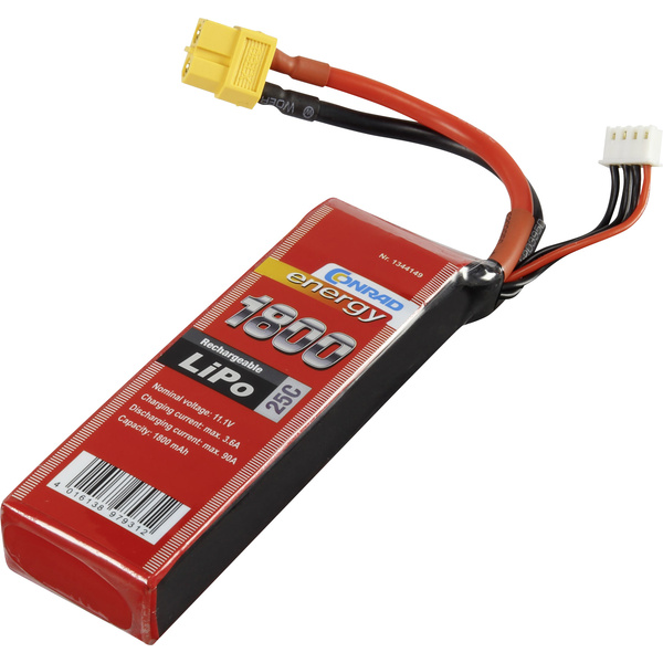 Pack de batterie (LiPo) 11.1 V 1800 mAh energy 1344149 25 C Softcase XT60