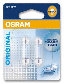 Osram Automotive 4062172396189 Soffitten Leuchtmittel Original Line C10W 10W 12V