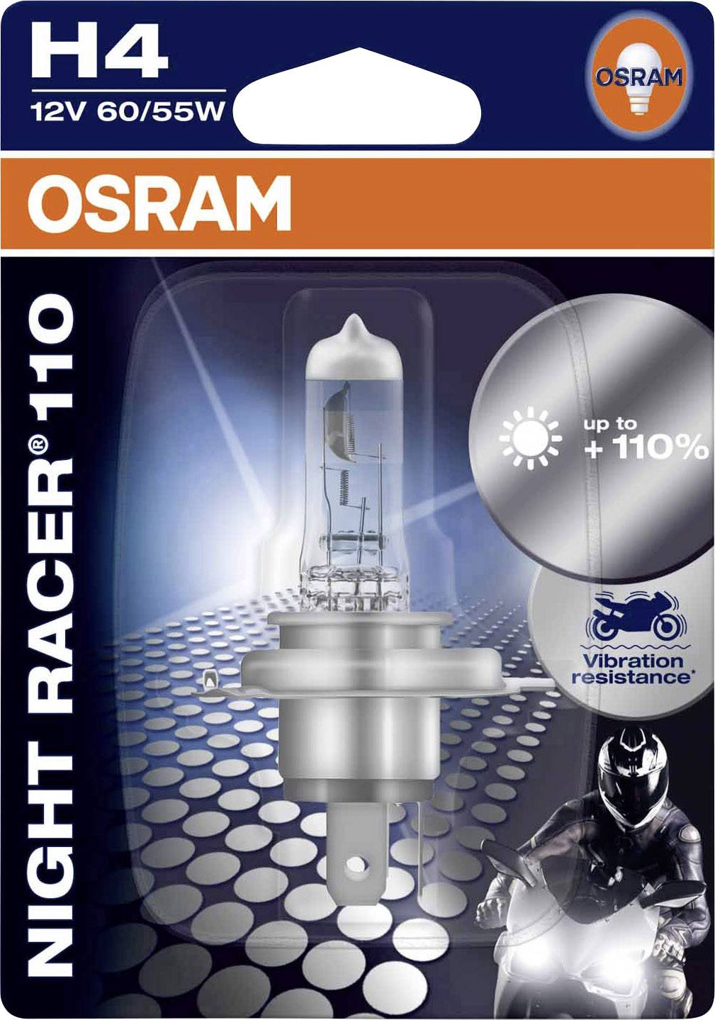 Osram Auto 64193NR1-01B Halogen Leuchtmittel NIGHT RACER 110 H4 60/55 W 12 V