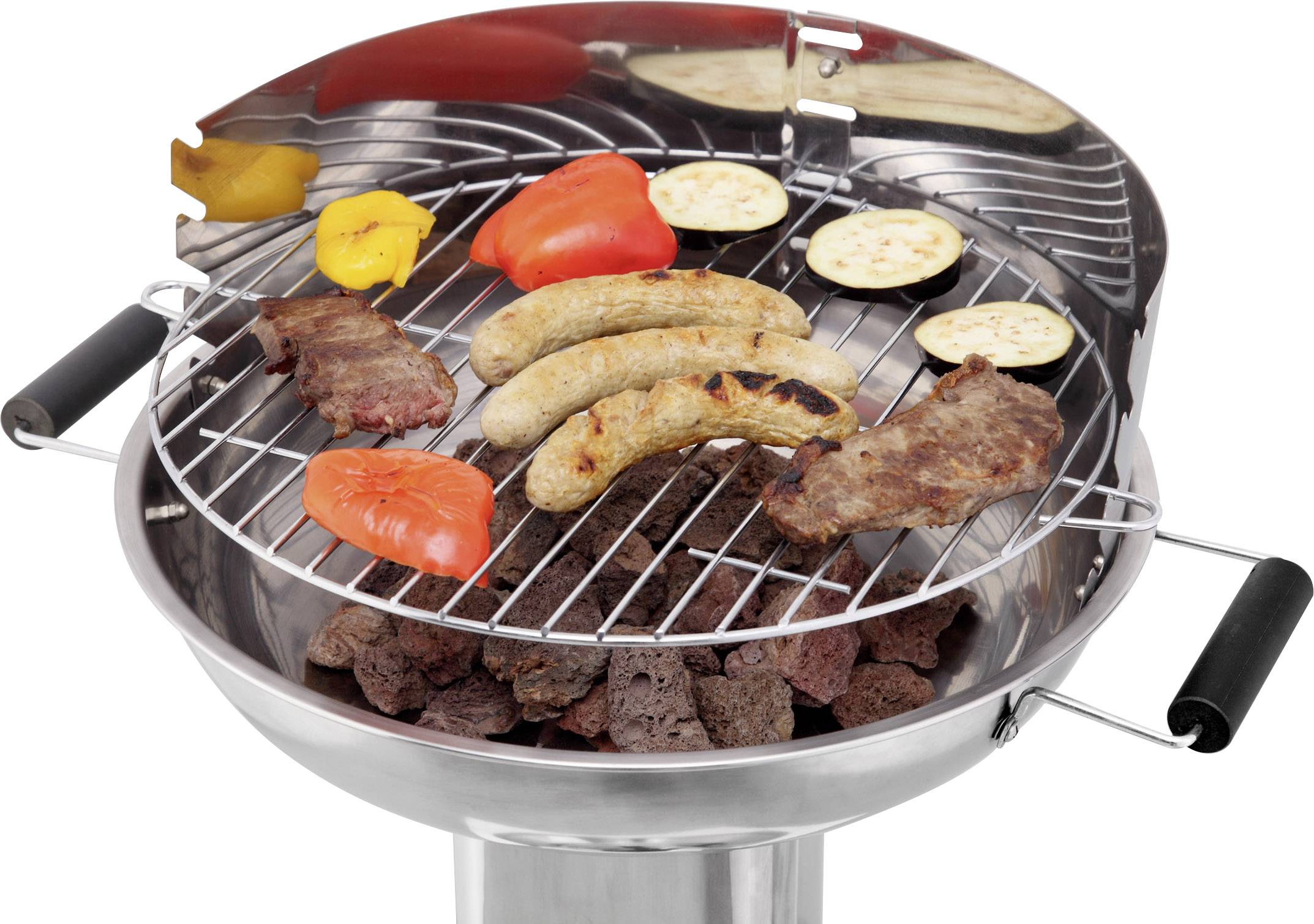 Grillrost 28–60 Cm Aus 304 Edelstahl – Rund Mit Griff, Passend Für Kugelgrill, Holzkohlegrill & Mehr – Inkl. Grillzange, Einfache Reinigung, Hohe Wärmeverteilung