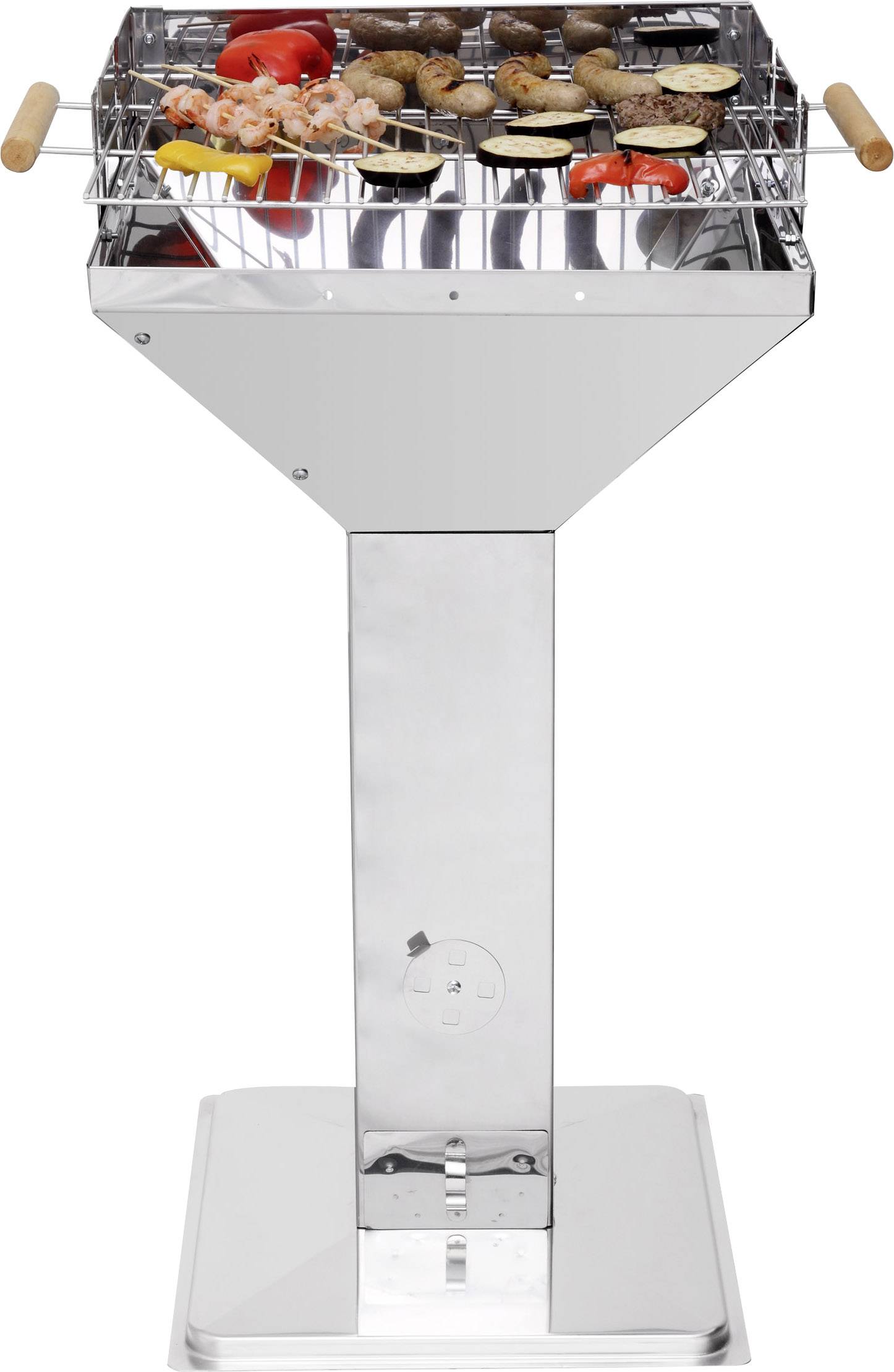 Tepro Garten Vista Holzkohle Grill mit Windschutz Edelstahl