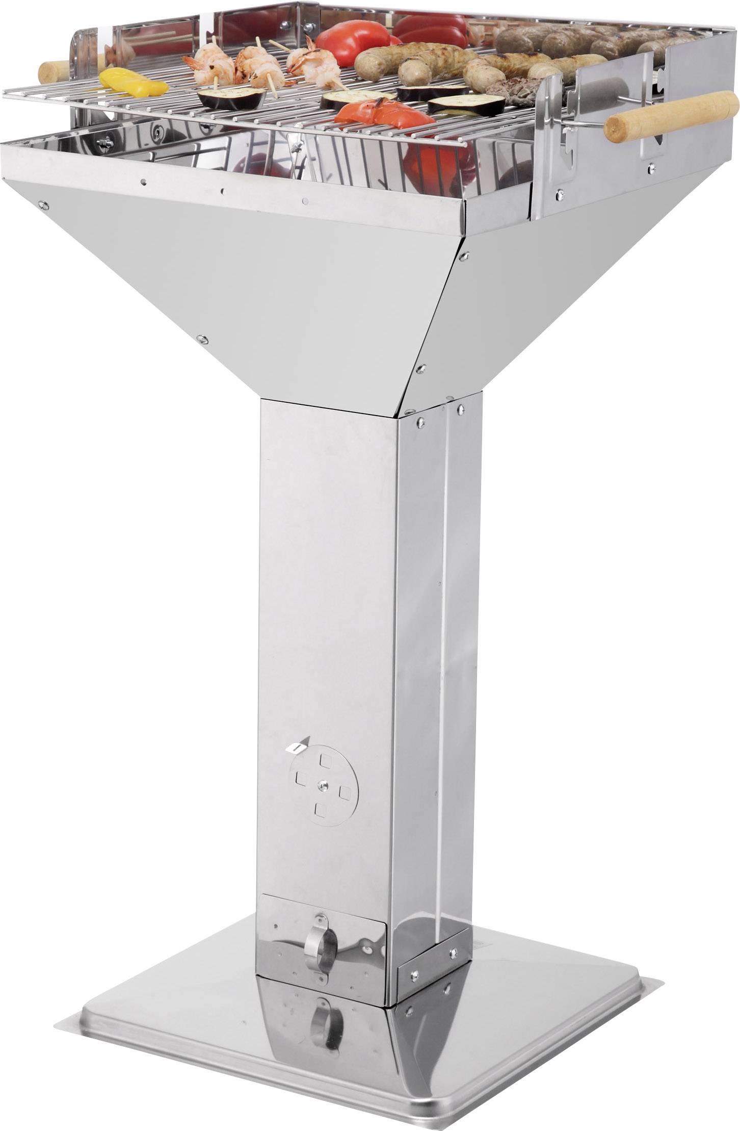 Tepro Garten Vista Holzkohle Grill mit Windschutz Edelstahl