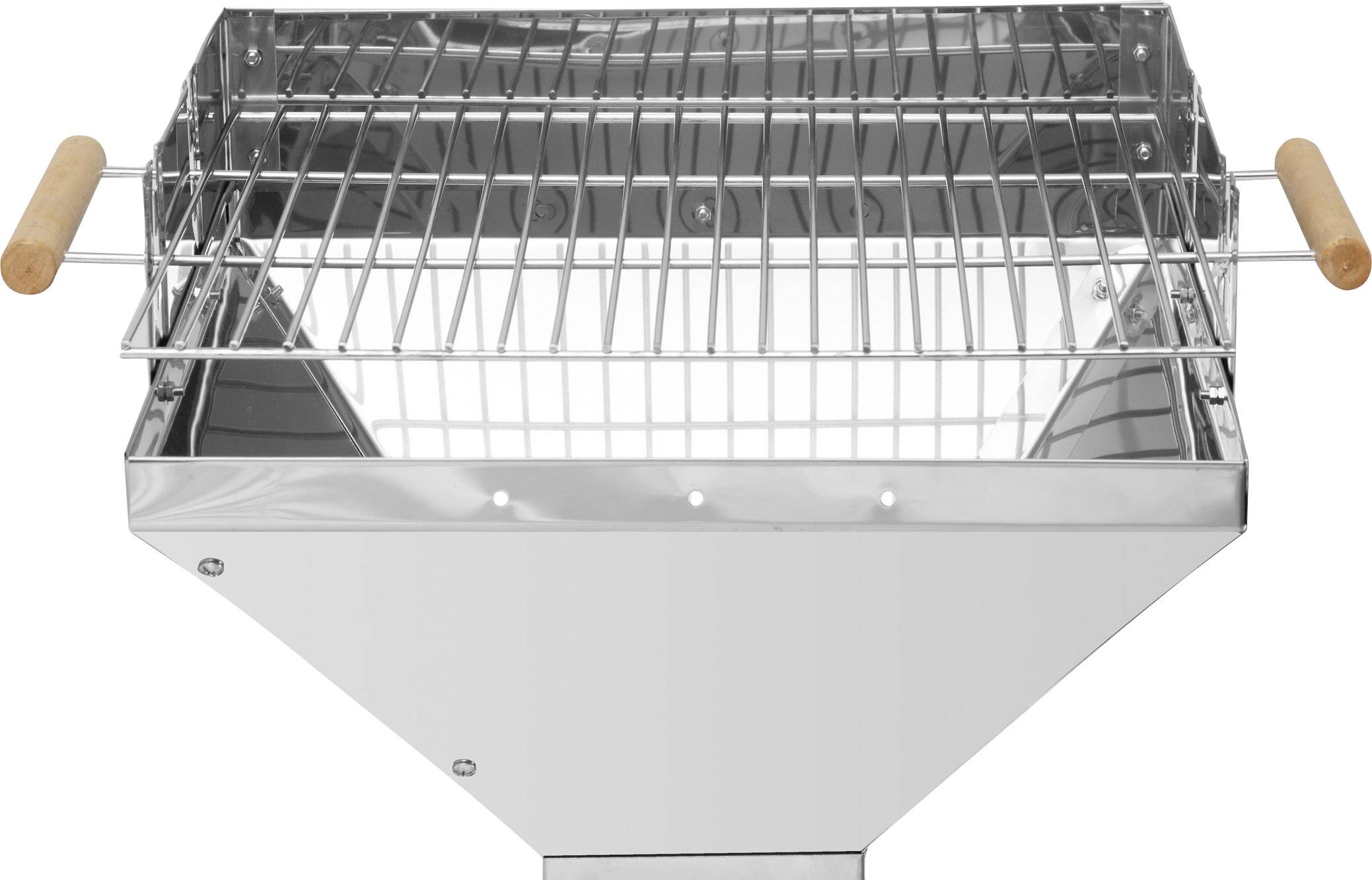 Tepro Garten Vista Holzkohle Grill mit Windschutz Edelstahl