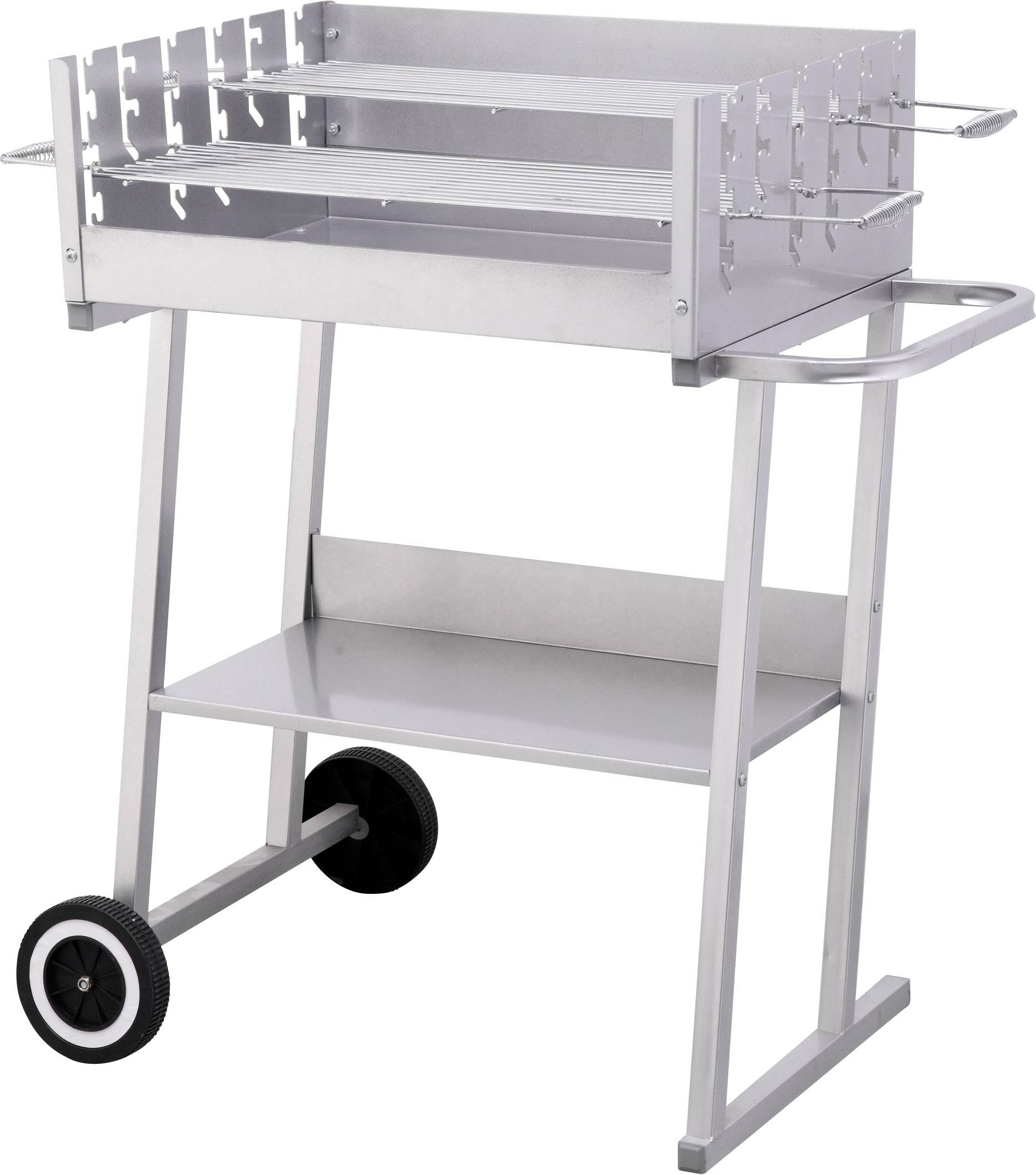 tepro Garten Pasadena Holzkohle Grill mit Windschutz Silber