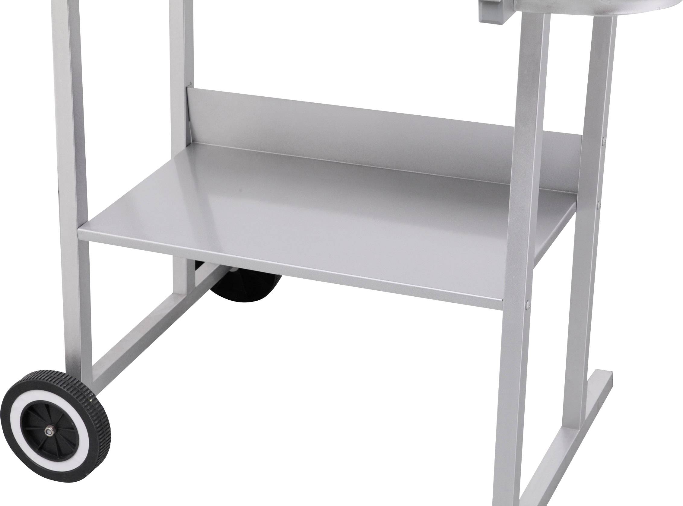 tepro Garten Pasadena Holzkohle Grill mit Windschutz Silber