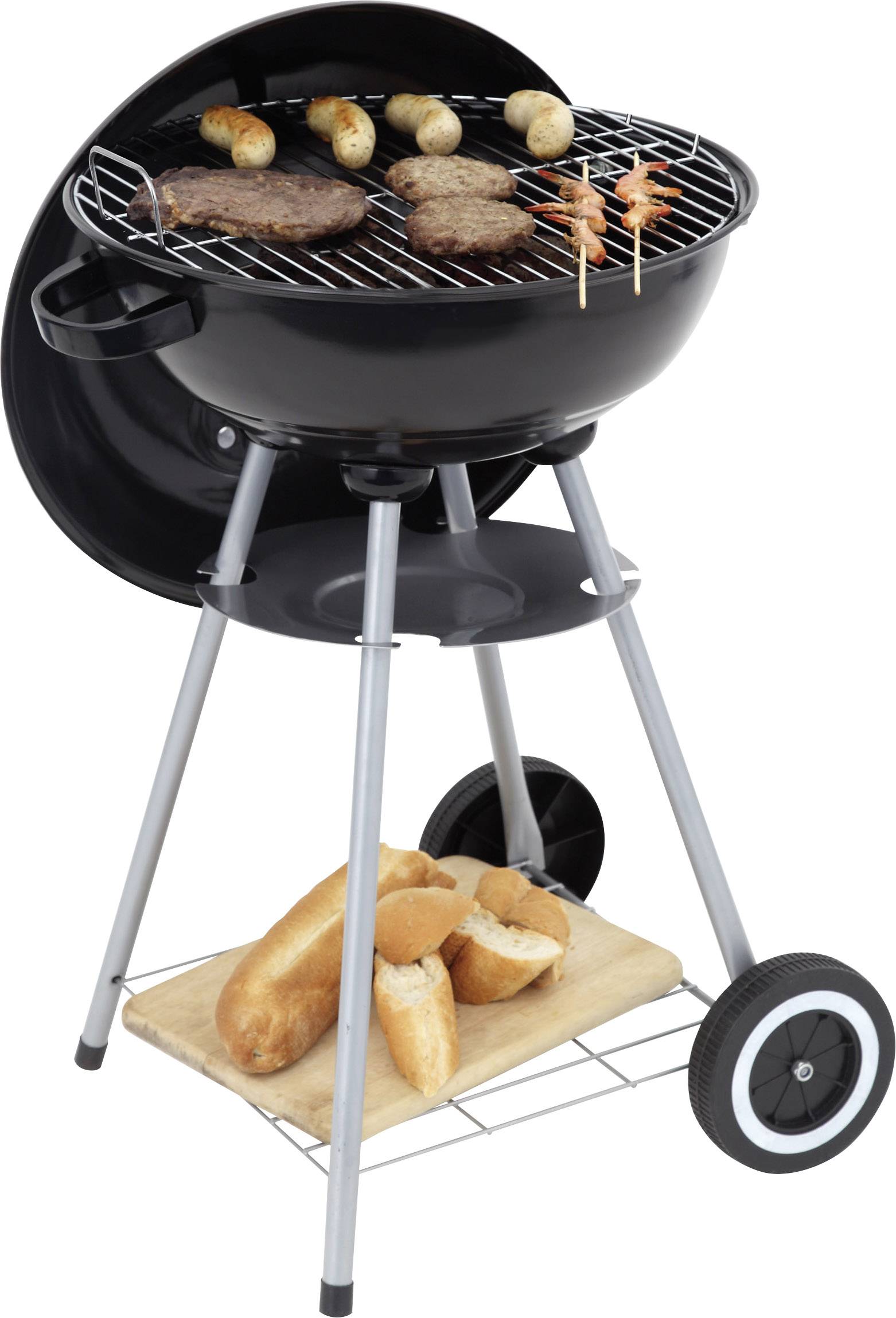 tepro Garten Key West Kugel Holzkohle-Grill Grill-Fläche (Durchmesser)=415 mm Schwarz, Silber