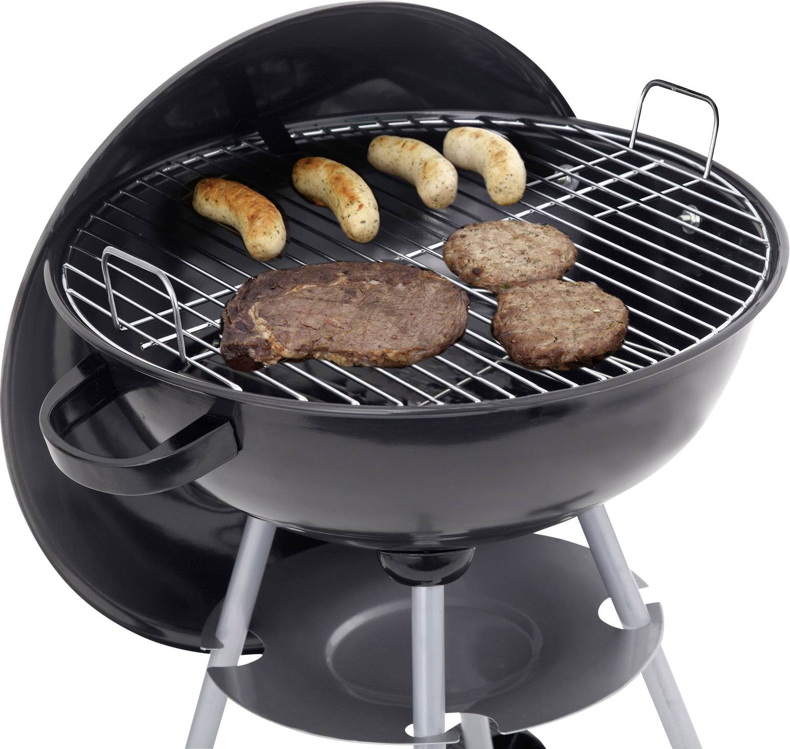tepro Garten Key West Kugel Holzkohle-Grill Grill-Fläche (Durchmesser)=415 mm Schwarz, Silber