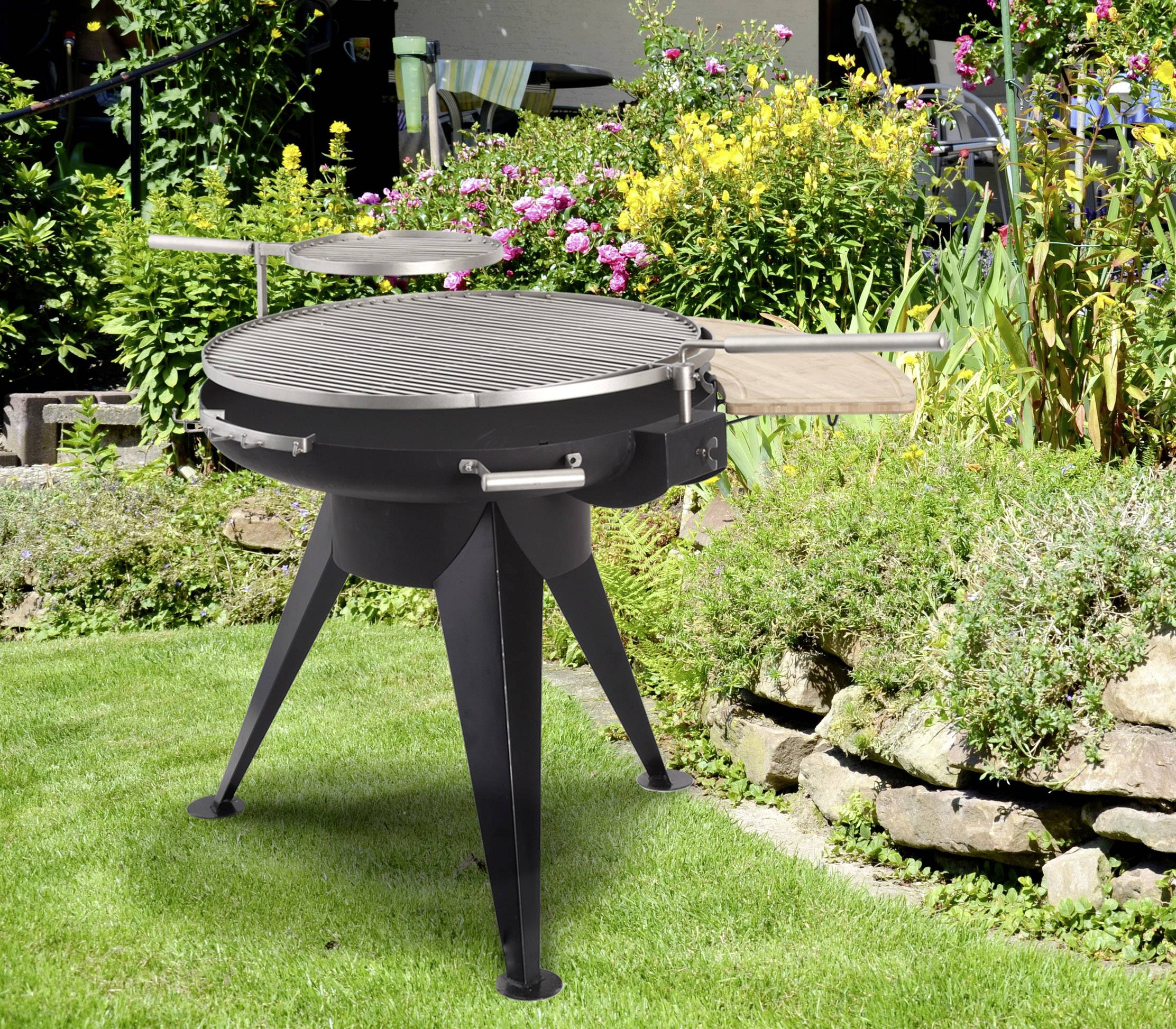 Tepro Garten "Cranford" Rund Holzkohle-Grill Grill-Fläche (Durchmesser)=760mm Schwarz, Edelstahl