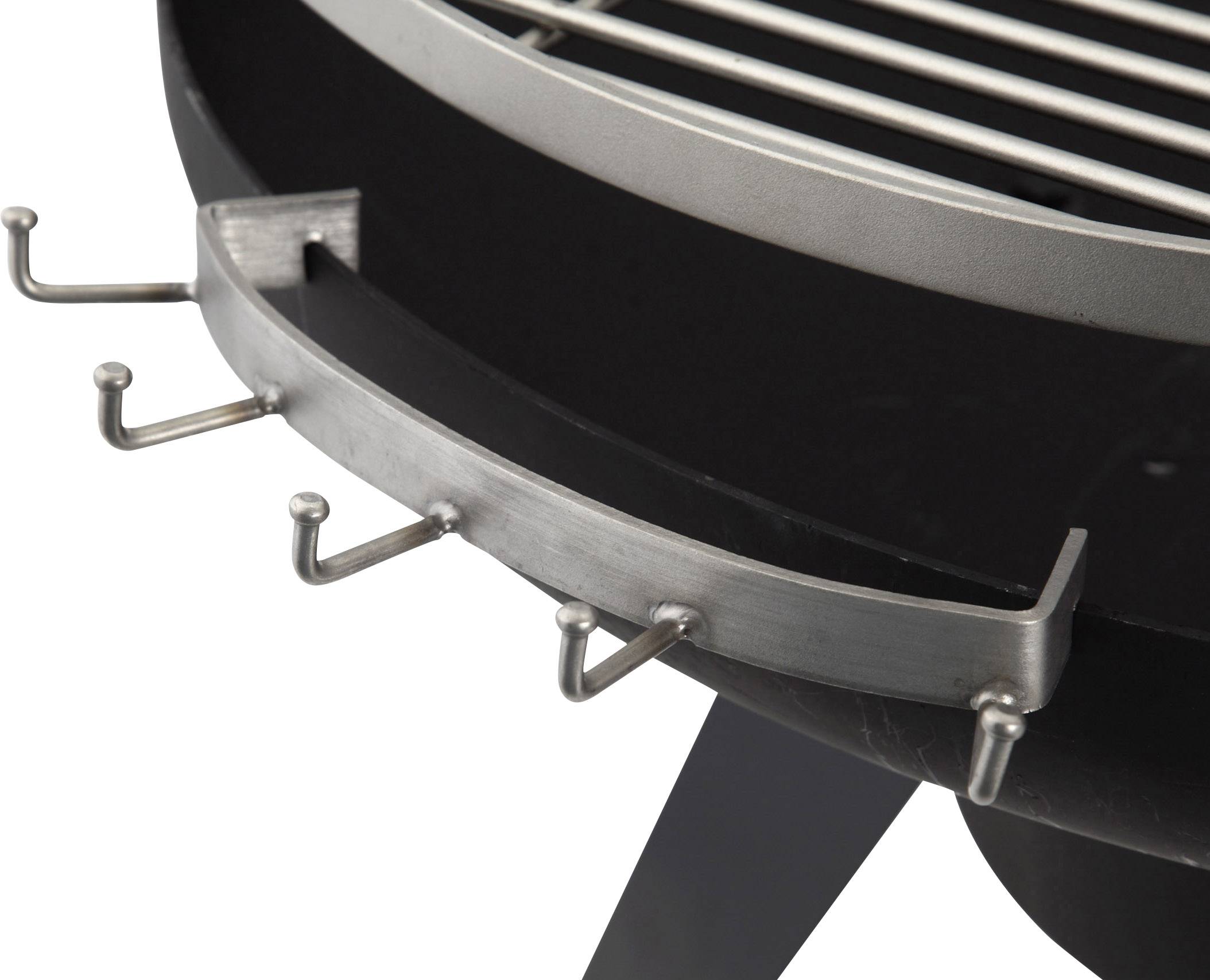 Tepro Garten "Cranford" Rund Holzkohle-Grill Grill-Fläche (Durchmesser)=760mm Schwarz, Edelstahl