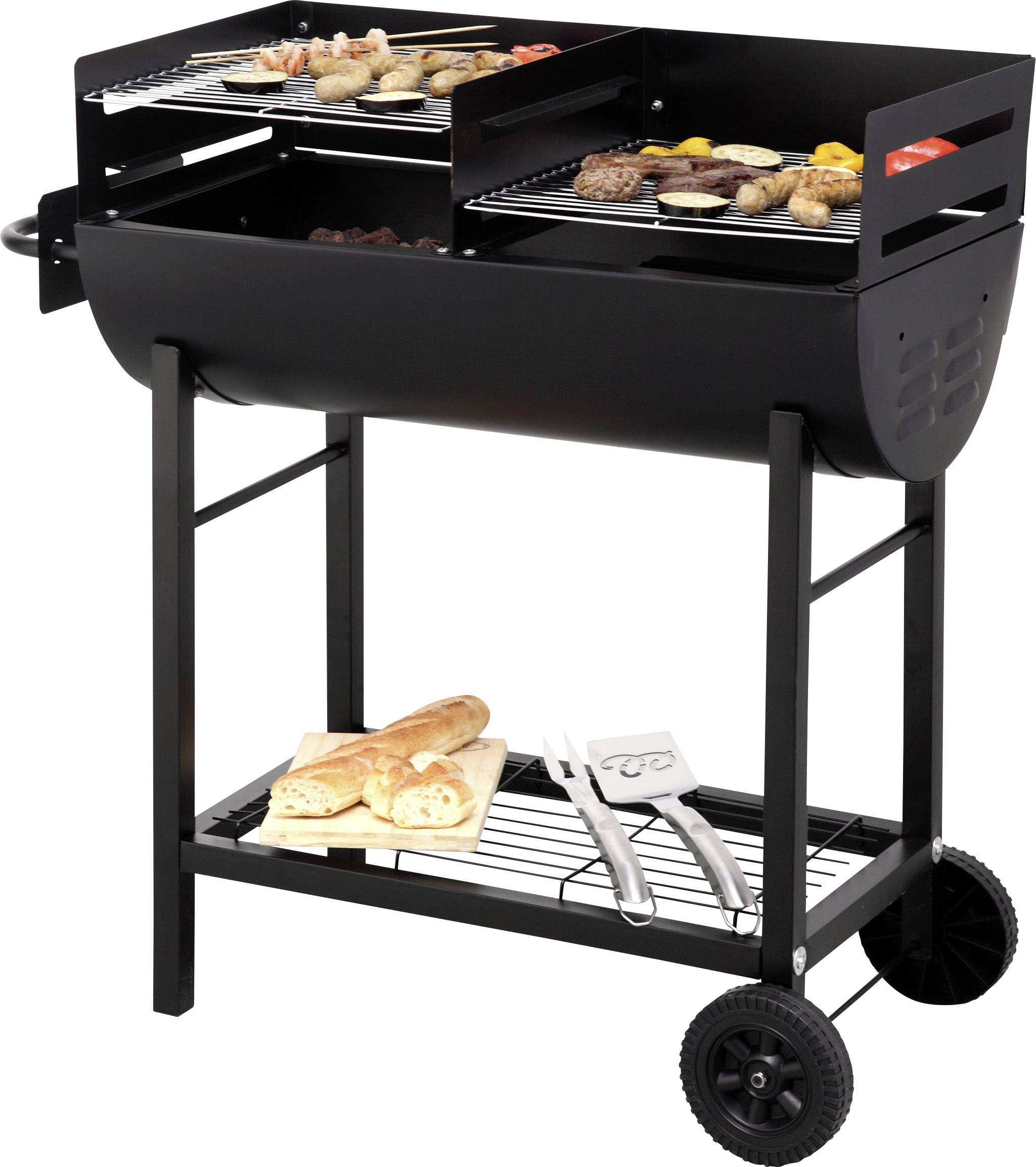 tepro Garten Detroit Fass Holzkohle-Grill Schwarz