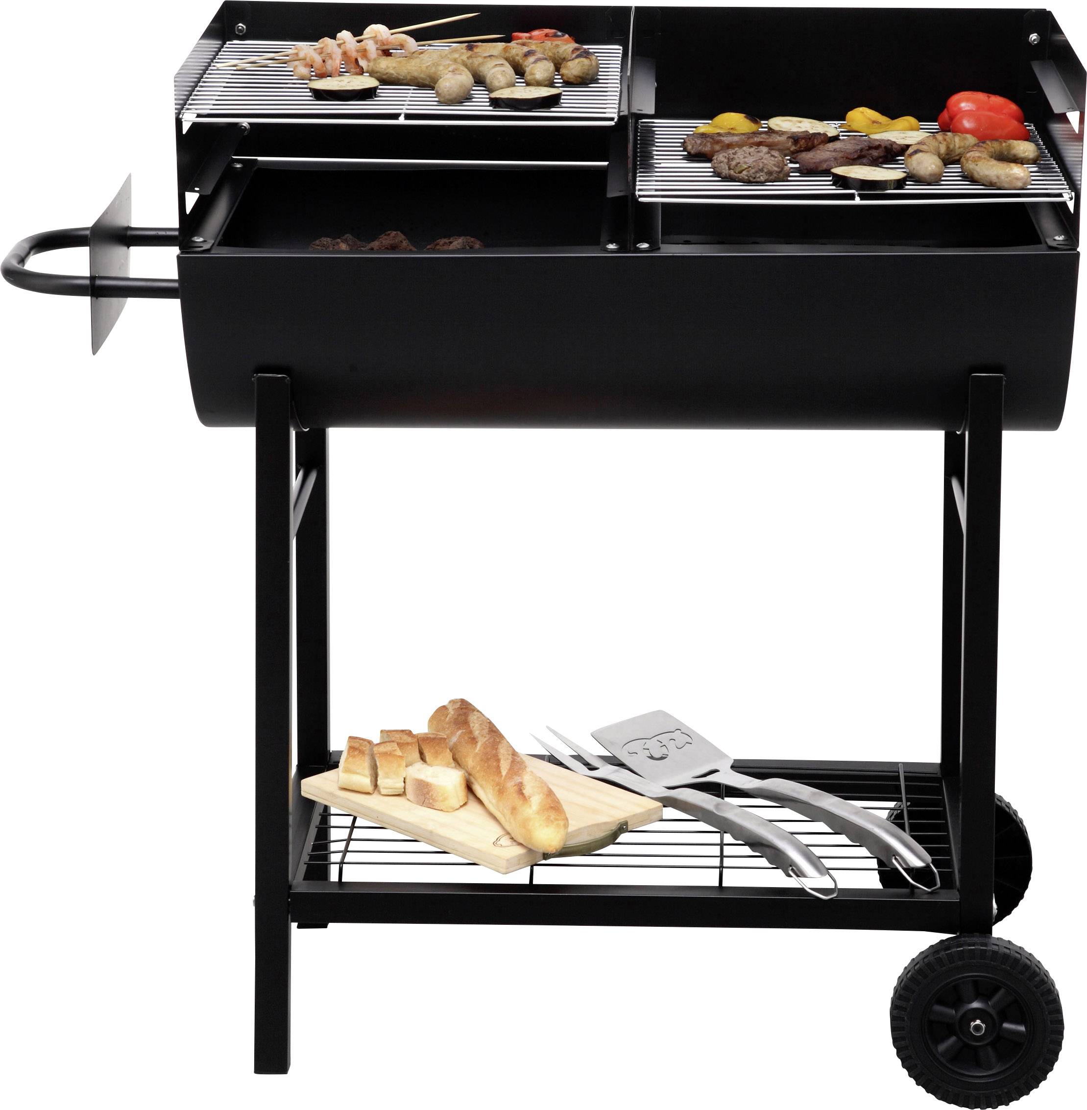 tepro Garten Detroit Fass Holzkohle-Grill Schwarz