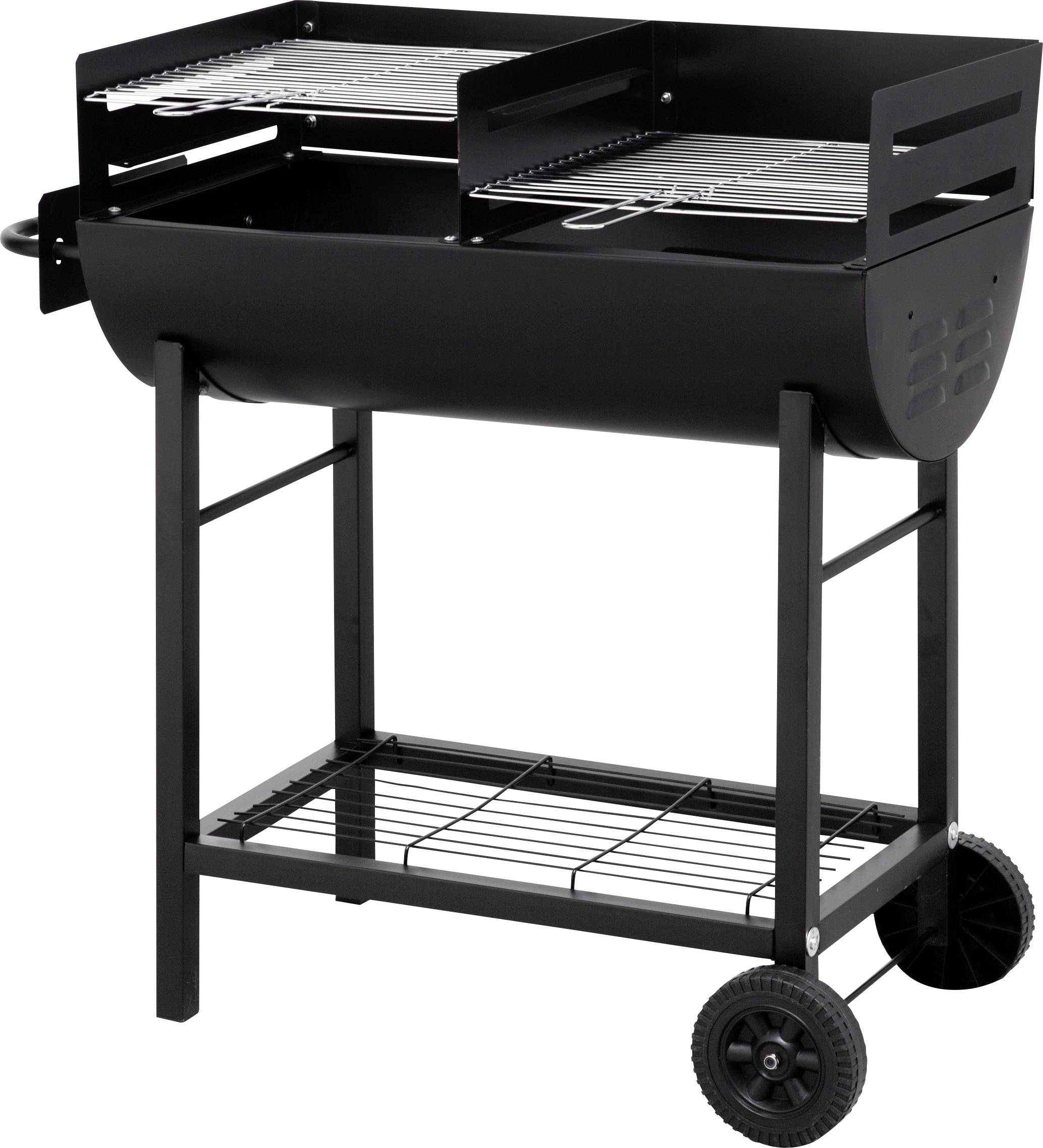 tepro Garten Detroit Fass Holzkohle-Grill Schwarz