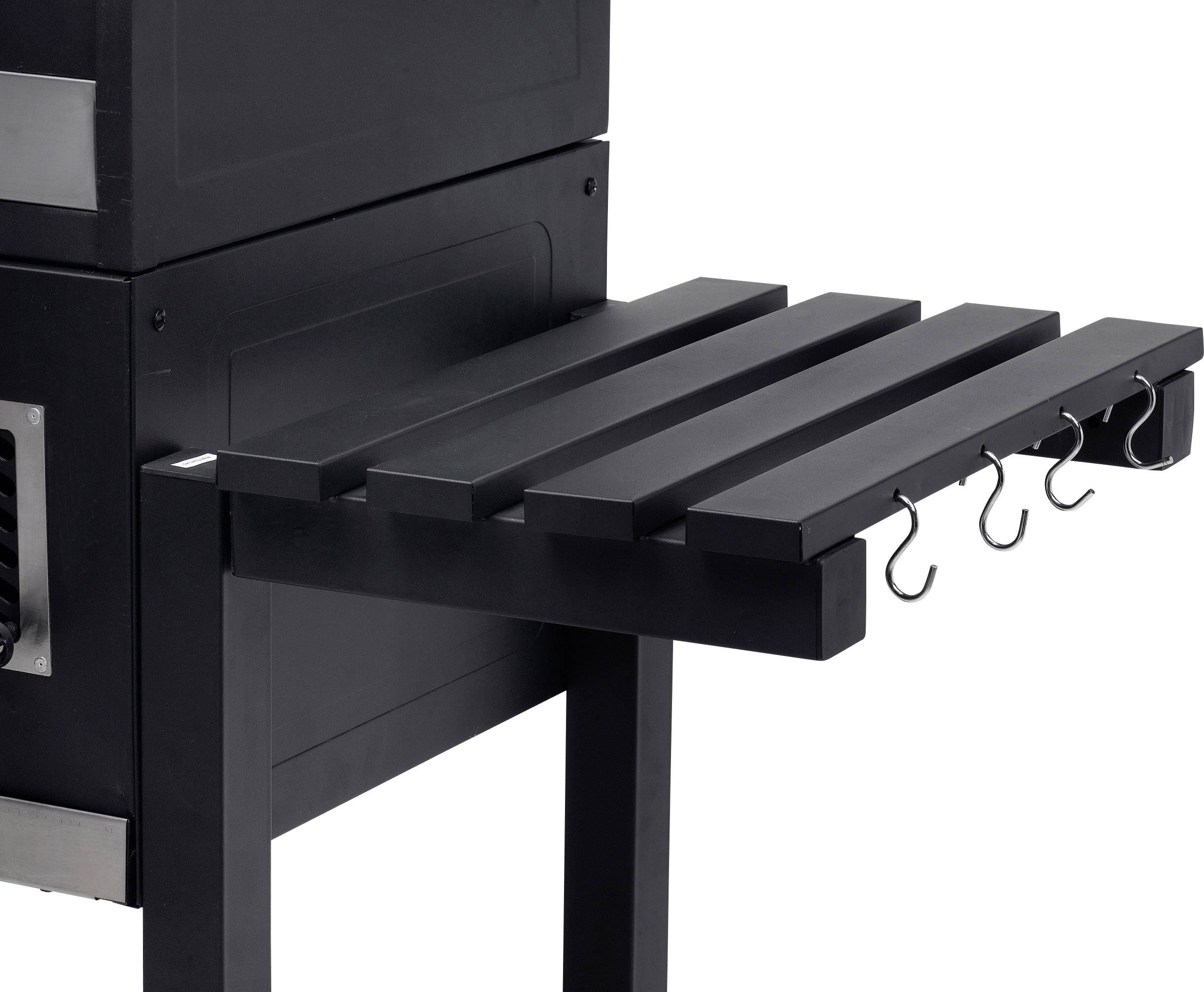 tepro Garten Toronto XXL Grillwagen Holzkohle-Grill Thermometer im Deckel Schwarz, Edelstahl