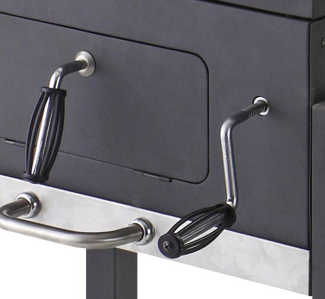 tepro Garten Toronto XXL Grillwagen Holzkohle-Grill Thermometer im Deckel Schwarz, Edelstahl