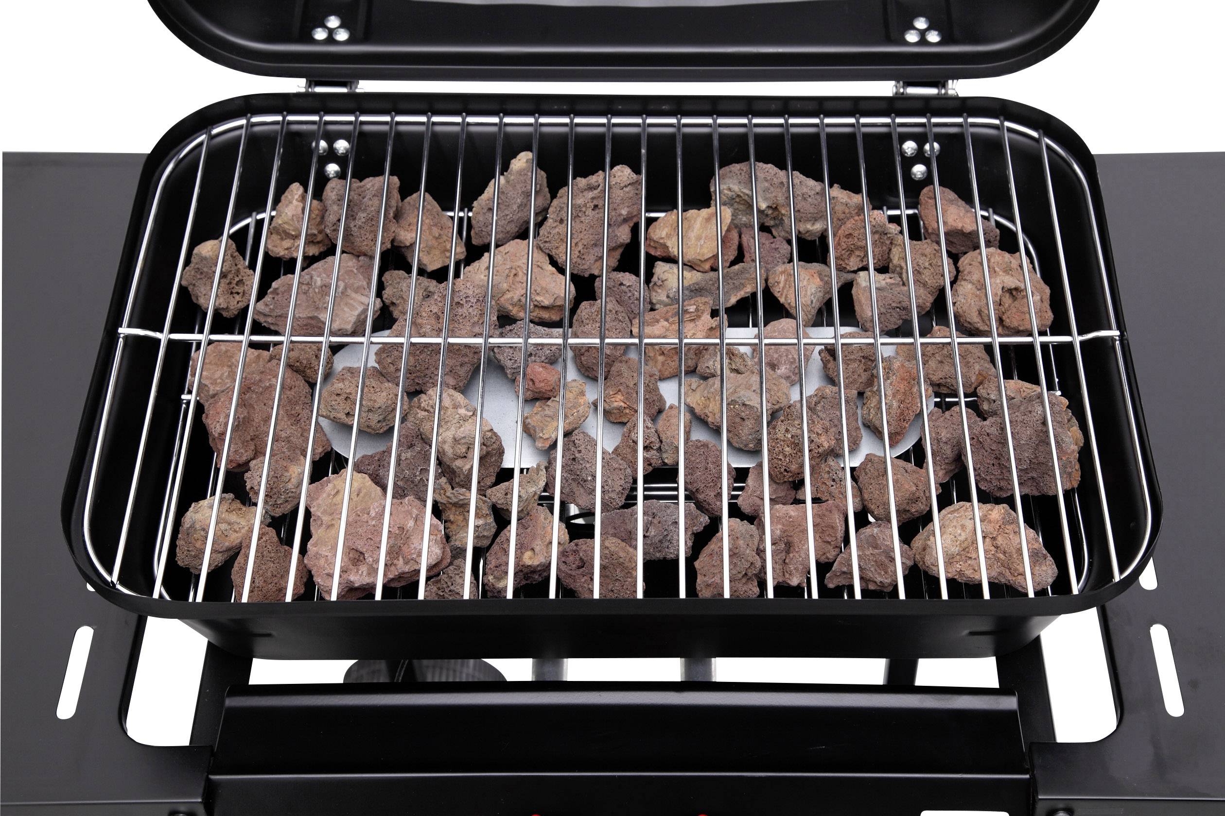 tepro Garten Irvine Lavastein, Grillwagen Gas-Grill 2 Brenner Schwarz