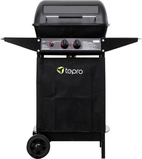 tepro Garten Irvine Lavastein, Grillwagen Gas-Grill 2 Brenner Schwarz