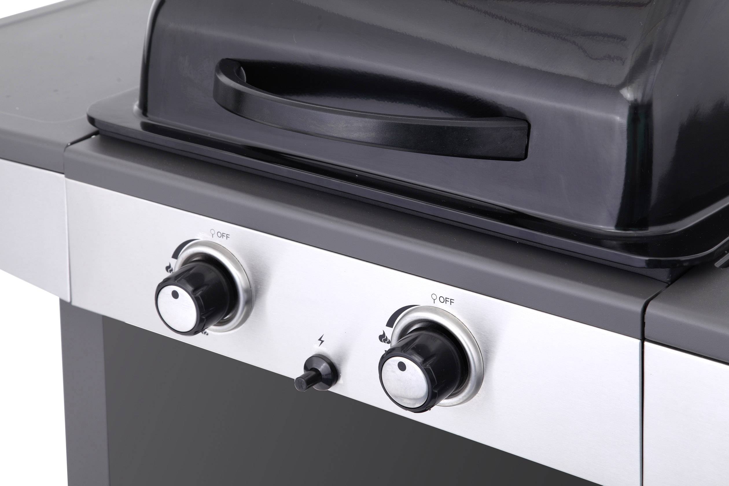 Tepro Garten Princeton Gas Grill 2 Brenner, Thermometer im Deckel Schwarz, Silber