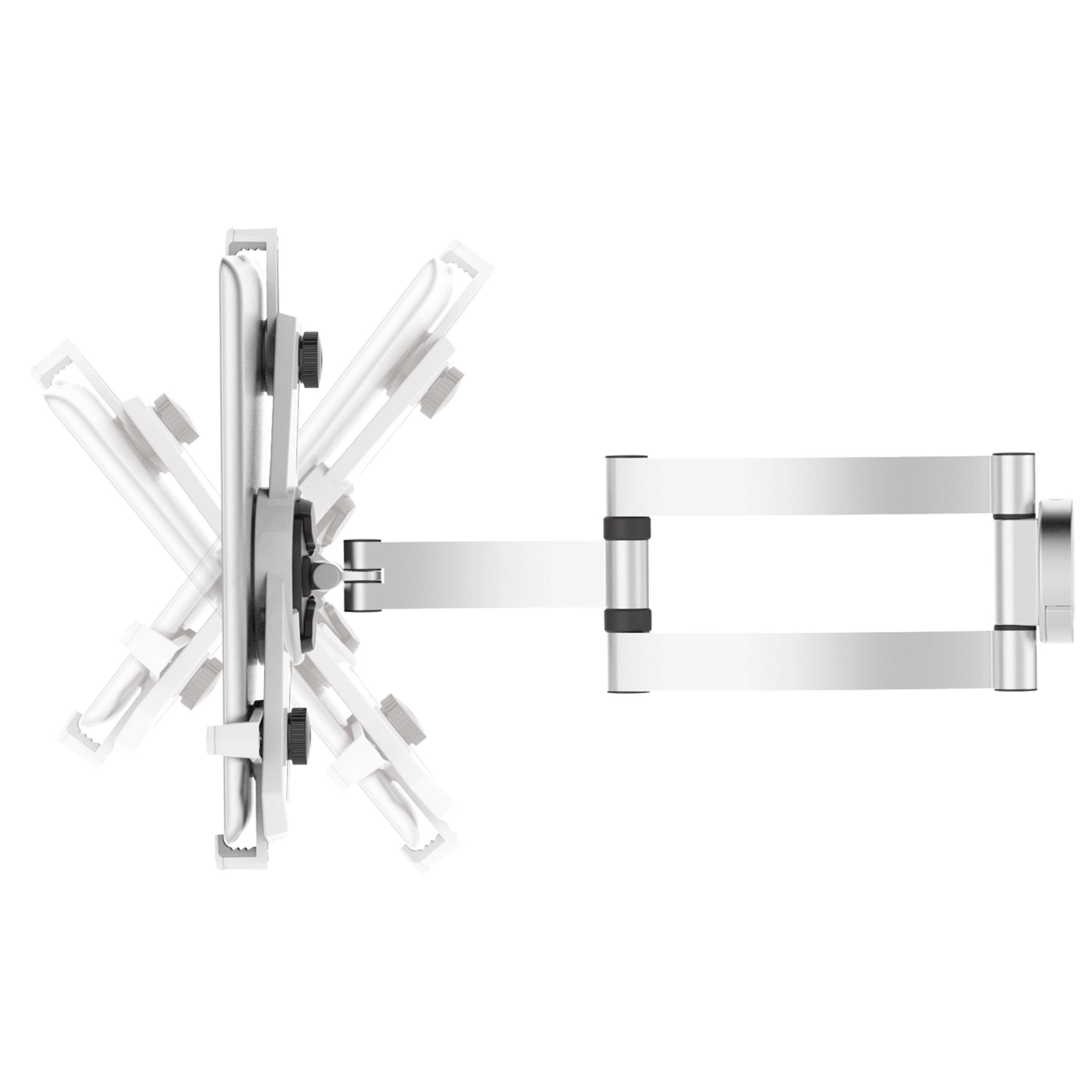 Wandhalterung für Fernseher mit drehbarem und neigbarem Arm, ermöglicht flexible Positionierung des Bildschirms.