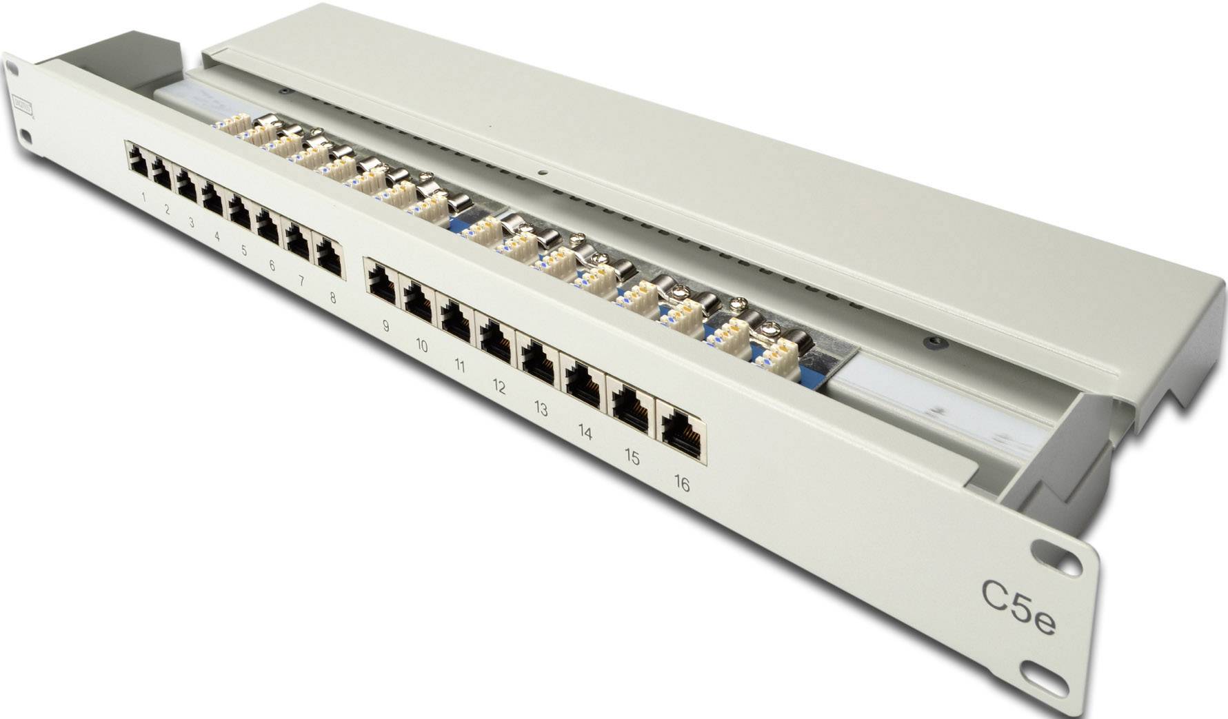 Digitus DN-91516S 16 Port Netzwerk-Patchpanel 483mm (19") CAT 5e 1 HE Unbestückt