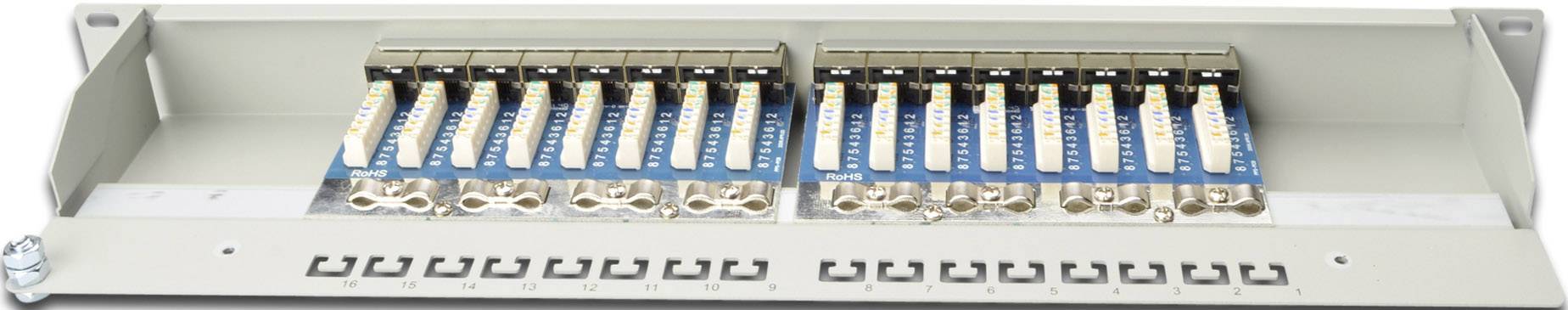 Digitus DN-91516S 16 Port Netzwerk-Patchpanel 483mm (19") CAT 5e 1 HE Unbestückt