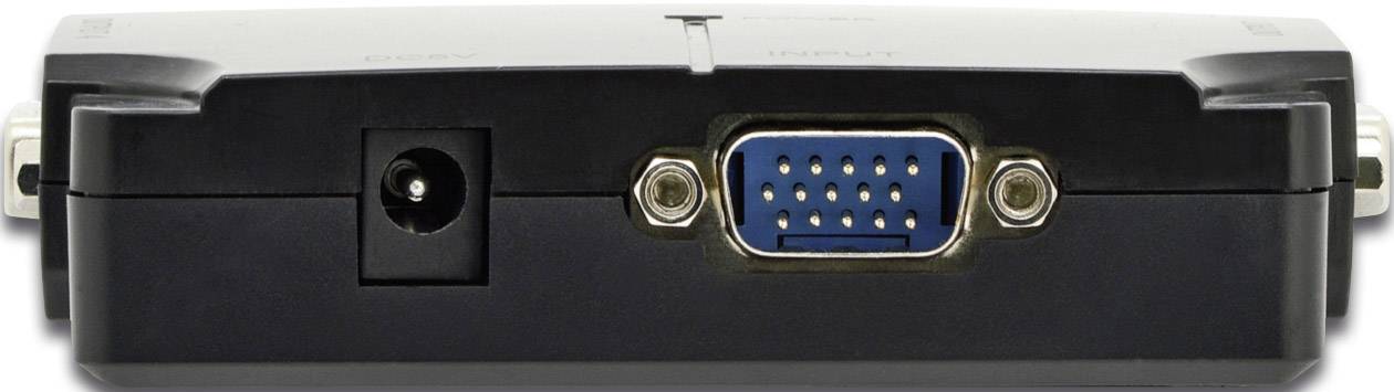 Digitus DS-42120-1 4 Port VGA-Splitter einzeln schaltbar, mit Status-LEDs 1920 x 1080 Pixel Schwarz