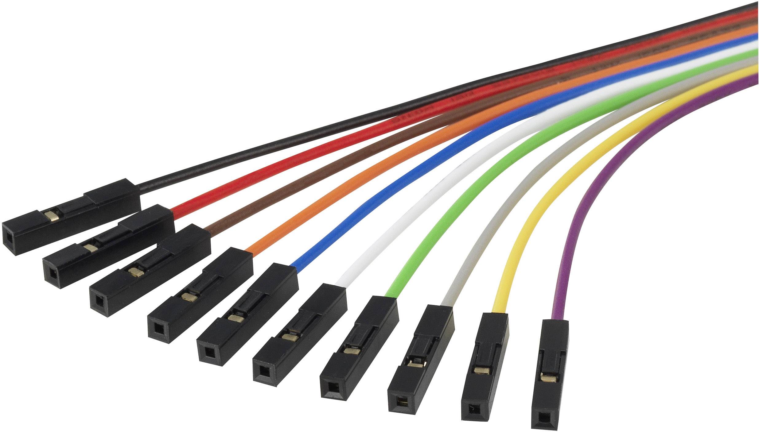 Renkforce Jumper-Kabel Raspberry Pi, Banana Pi, Arduino [10x Drahtbrücken-Buchse - 10x Drahtbrücken-Buchse] 0.25m Bunt