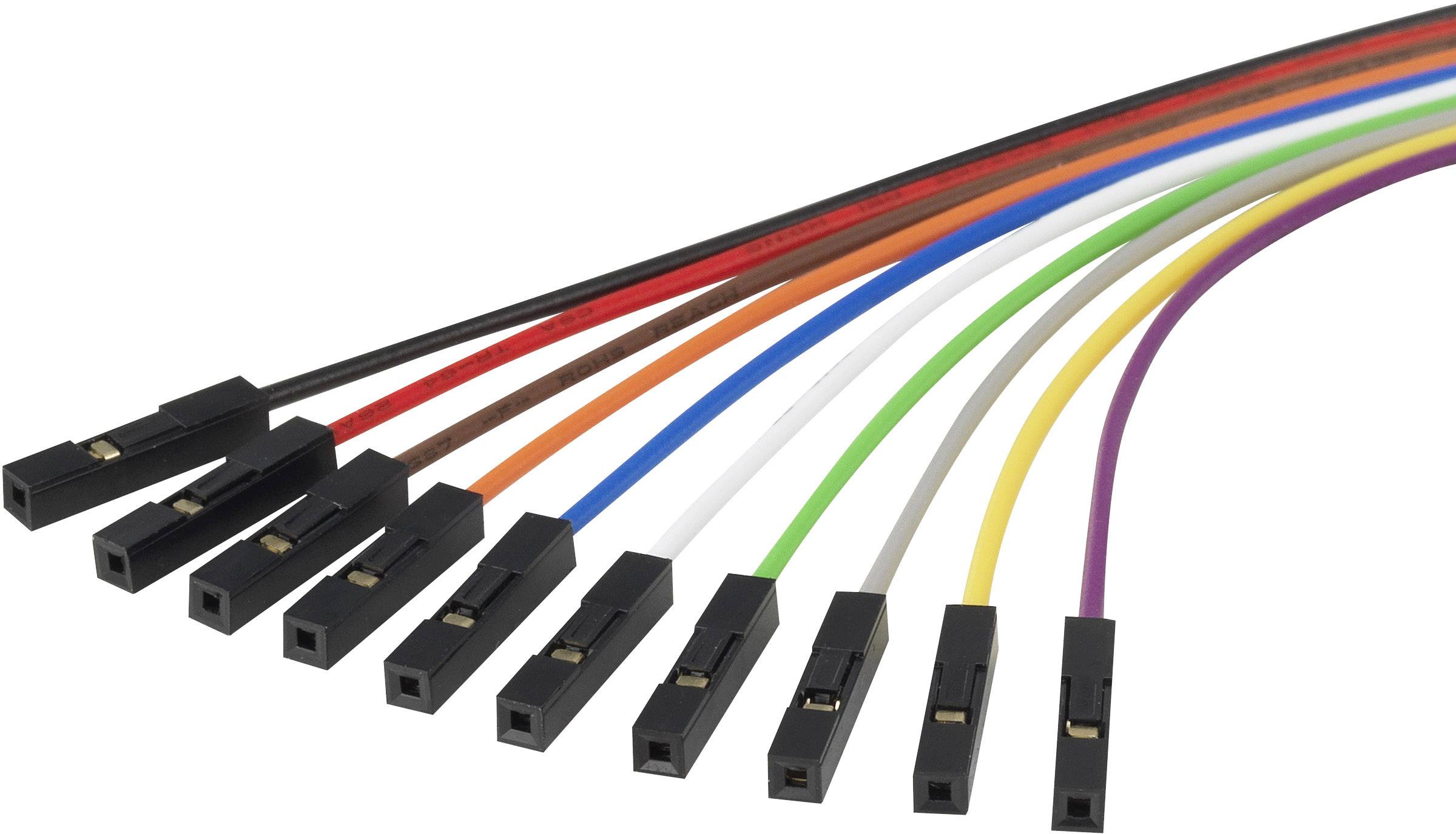 Renkforce  Jumper-Kabel Raspberry Pi, Banana Pi, Arduino [10x Drahtbrücken-Buchse - 10x Drahtbrücken-Buchse] 0.50 m Bunt