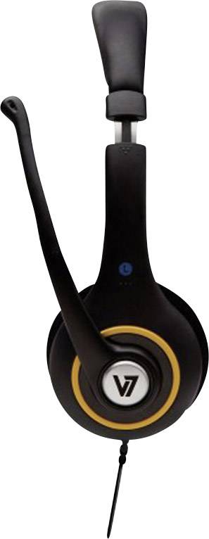 V7 Videoseven HU511-2EP PC-Headset USB schnurgebunden, Stereo On Ear Schwarz