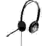 V7 Videoseven HA201-2EP PC-Headset 3.5 mm Klinke schnurgebunden, Stereo On Ear Schwarz/Silber
